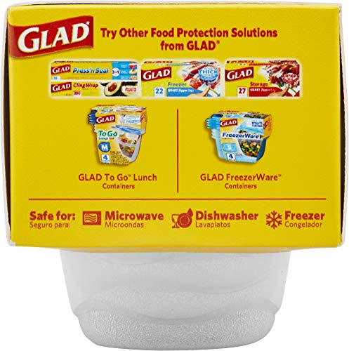GladWare Home Mini Round Food Storage Containers, Small Food Containers Hold 4 Ounces of Food, 8 Count Set | With Glad Lock Tight Seal, BPA Free Containers and Lids