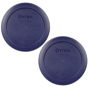 pyrex 7200-pc 2 cup dark blue round storage lids – 2 pack