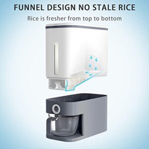 U-miss 25 Lbs Rice Dispenser, Large Grain Container Storage with Lid Measuring Cylinder Moisture Proof Household Cereal Dispenser Bucket for Kitchen Soybean Corn