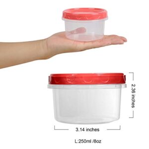 12-pack 8oz/250ml reuseable small plastic freezer storage container jars with screw lid for food kids baby lunch snacks slime cup |Sturdy Plastic|BPA Free | Freezer & Dishwasher Safe|