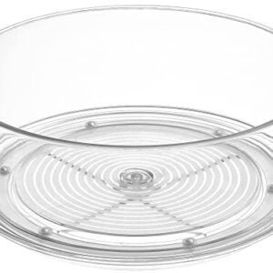 Home Intuition Round Plastic Lazy Susan Turntable Food Storage Container for Kitchen (1 Pack)