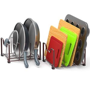 2 pack – simplehouseware kitchen cabinet pantry and bakeware organizer rack holder, bronze