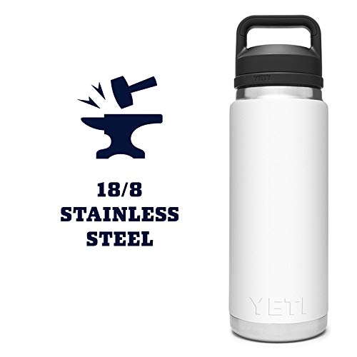 YETI Rambler 26 oz Bottle, Vacuum Insulated, Stainless Steel with Chug Cap, White