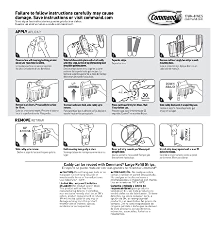 Command Under Sink Cabinet Caddy, Holds up to 7.5 lbs, 1-Caddy, 4-Strips, Organize Damage-Free