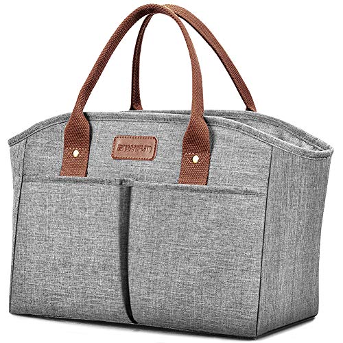 Lunch Bags for Women Insulated Thermal Lunch Tote Bag Durable Large Lunch Box Container Drinks Holder for Adults Men Work College Picnic Beach Park, Grey