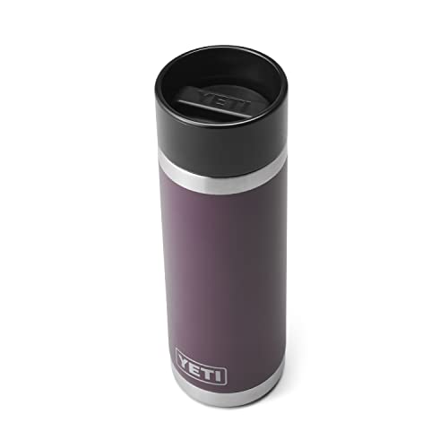 YETI Rambler 18 oz Bottle, Stainless Steel, Vacuum Insulated, with Hot Shot Cap, Nordic Purple