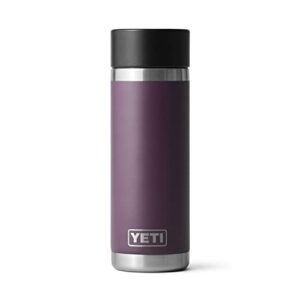 YETI Rambler 18 oz Bottle, Stainless Steel, Vacuum Insulated, with Hot Shot Cap, Nordic Purple