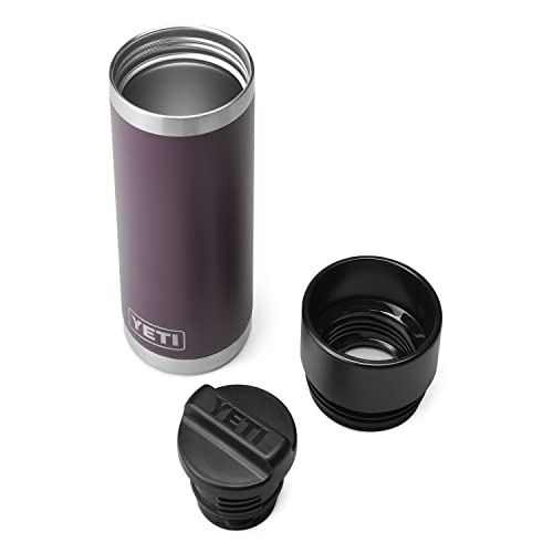 YETI Rambler 18 oz Bottle, Stainless Steel, Vacuum Insulated, with Hot Shot Cap, Nordic Purple