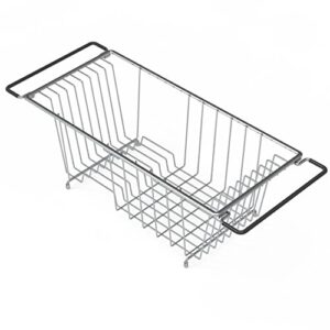 Simple Houseware Over Sink Counter Top Dish Drainer Drying Rack, Chrome