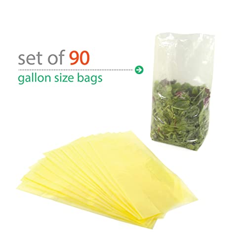 Keep it Fresh Produce Bags – BPA Free Reusable Freshness Green Bags Food Saver Storage for Fruits, Vegetables and Flowers – Set of 30 Gallon Size Bags