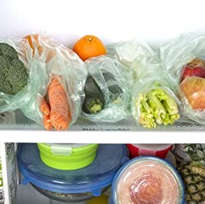 Keep it Fresh Produce Bags – BPA Free Reusable Freshness Green Bags Food Saver Storage for Fruits, Vegetables and Flowers – Set of 30 Gallon Size Bags