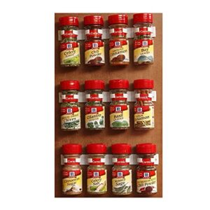 bellemain spice gripper clip strips for plastic jars – set of 3, holds 12 jars