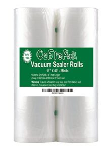 o2frepak 2pack (total 100feet) 11×50 rolls vacuum sealer bags rolls with bpa free,heavy duty vacuum food sealer storage bags rolls,cut to size roll,great for sous vide