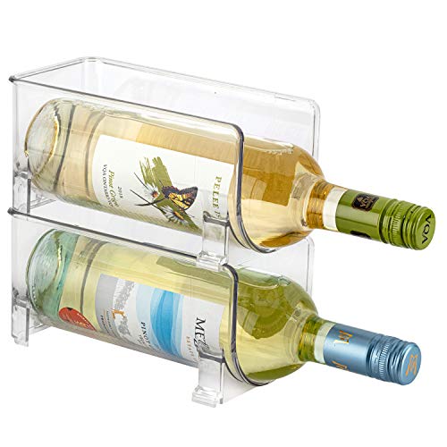 JINAMART Set of 2 Stackable Wine Storage Rack, Counter Top Wine Holder (Holds 2 Bottles)