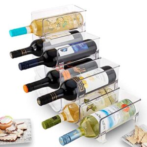 JINAMART Set of 2 Stackable Wine Storage Rack, Counter Top Wine Holder (Holds 2 Bottles)