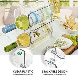 JINAMART Set of 2 Stackable Wine Storage Rack, Counter Top Wine Holder (Holds 2 Bottles)