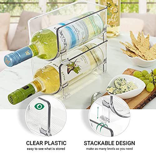 JINAMART Set of 2 Stackable Wine Storage Rack, Counter Top Wine Holder (Holds 2 Bottles)