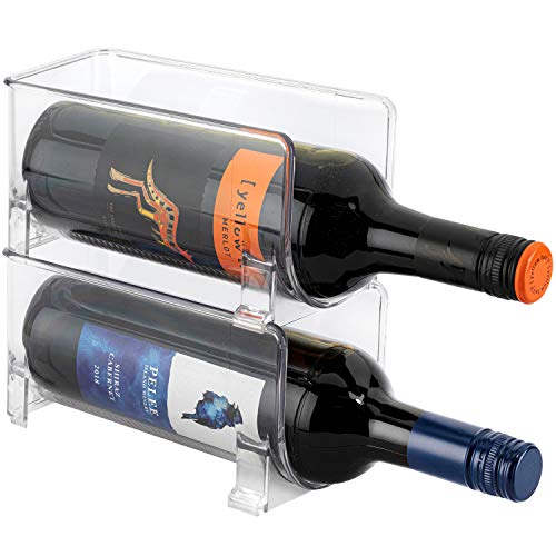 JINAMART Set of 2 Stackable Wine Storage Rack, Counter Top Wine Holder (Holds 2 Bottles)