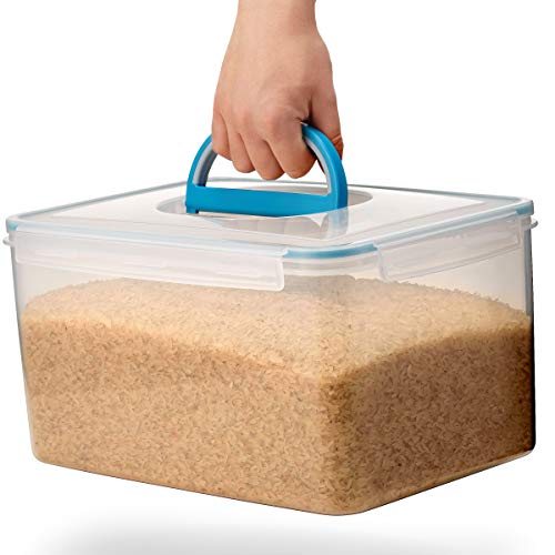 Komax Extra Large Food Storage Bins with Lids (48.6 Cups) – Water & Airtight Food Storage Containers – Cat & Dog Food Storage Container – BPA-Free Food Containers w/Handles (13.4” x 9.8” x 7”)