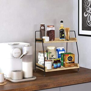 Coffee Bar Accessories and Organizer Countertop, Coffee Station Organizer 2 Tier Kitchen Counter Shelf Organizer,Coffee Condiment Storage,Cup Lid Holder Countertop Shelf for Bathroom,Kitchen,Coffe Bar