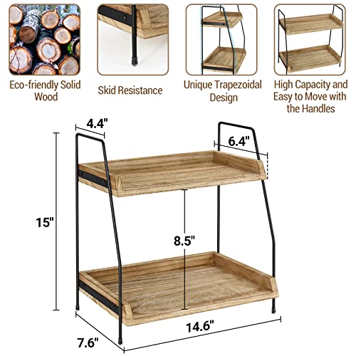 Coffee Bar Accessories and Organizer Countertop, Coffee Station Organizer 2 Tier Kitchen Counter Shelf Organizer,Coffee Condiment Storage,Cup Lid Holder Countertop Shelf for Bathroom,Kitchen,Coffe Bar