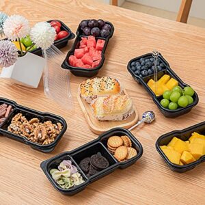 OTOR Bento Boxes Meal Prep Containers 3 Compartments with Clear Airtight Lids Food Grade Deli Container Lunch boxes take away Travel Containers Freezer Safe 16oz 25 Sets