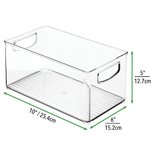 mDesign Plastic Kitchen Organizer - Storage Holder Bin with Handles for Pantry, Cupboard, Cabinet, Fridge/Freezer, Shelves, and Counter - Holds Canned Food, Snacks, Drinks, and Sauces - 2 Pack - Clear