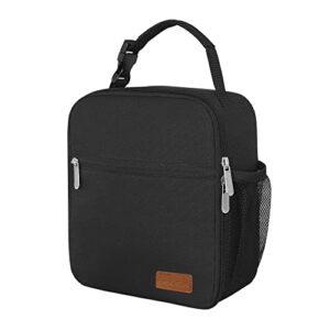 deosk lunch bag reusable small lunch box for men insulated portable lunchbox for adults suitable for school work picnic (black)