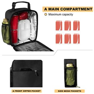 Deosk Lunch Bag Reusable Small Lunch Box for Men Insulated Portable Lunchbox for adults Suitable for School Work Picnic (Black)