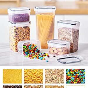 Kootek Cereal Containers Storage Set, 16 Pcs Pantry Kitchen Organization and Storage Airtight Food Storage Container, Leakproof 25.2L with Pen, Chalkboard Labels, Measuring Spoon Set