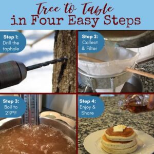 MAPLE TAPPER Maple Syrup Tree Tapping Kit – (10) Spiles + (10) 3' Tubes + (2) 1- QT Maple Sap Filters – BPA Free Food Grade - Full Instructions, Recipe Cards- Made in North America