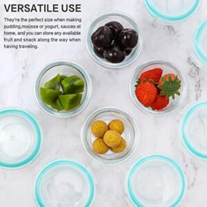 [12-Pack, 5oz]Mini Glass Food Storage Containers, Small Glass Jars with BPA-Free Locking Lids, Food containers, Airtight, Freezer, Microwave, Oven & Dishwasher Friendly