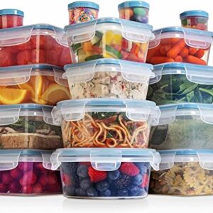 Shazo 24PCS Food Storage Containers with Airtight Lids Plastic Leak Proof BPA Free Containers Bento Box for Kitchen Organization Meal Prep Lunch Containers Lunch Box Airtight Food Container bowls & lids