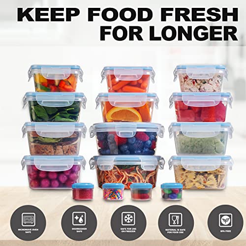 Shazo 24PCS Food Storage Containers with Airtight Lids Plastic Leak Proof BPA Free Containers Bento Box for Kitchen Organization Meal Prep Lunch Containers Lunch Box Airtight Food Container bowls & lids