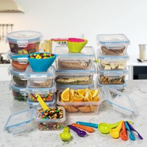 Shazo 24PCS Food Storage Containers with Airtight Lids Plastic Leak Proof BPA Free Containers Bento Box for Kitchen Organization Meal Prep Lunch Containers Lunch Box Airtight Food Container bowls & lids