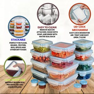 Shazo 24PCS Food Storage Containers with Airtight Lids Plastic Leak Proof BPA Free Containers Bento Box for Kitchen Organization Meal Prep Lunch Containers Lunch Box Airtight Food Container bowls & lids