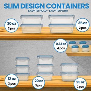 Shazo 24PCS Food Storage Containers with Airtight Lids Plastic Leak Proof BPA Free Containers Bento Box for Kitchen Organization Meal Prep Lunch Containers Lunch Box Airtight Food Container bowls & lids