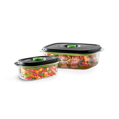 FoodSaver 2116382 Preserve & Marinate Vacuum -Containers,1- 3 cup and 1- 10 cup, Clear (Count-2)