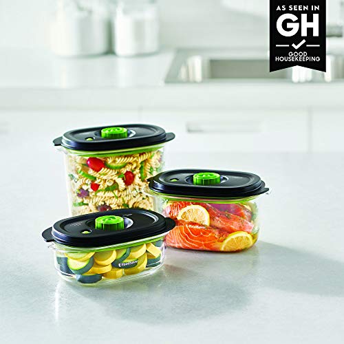 FoodSaver 2116382 Preserve & Marinate Vacuum -Containers,1- 3 cup and 1- 10 cup, Clear (Count-2)