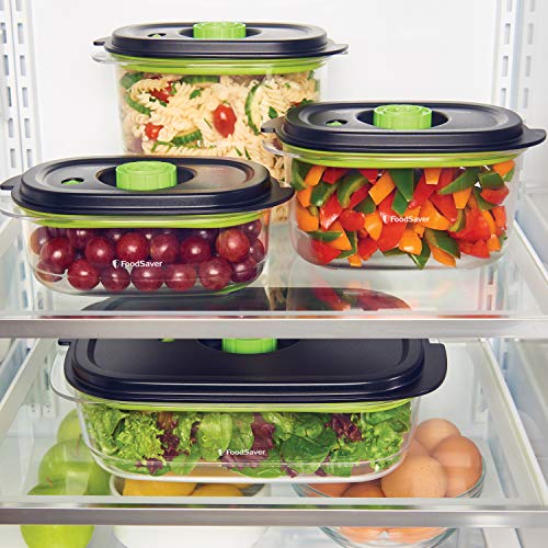 FoodSaver 2116382 Preserve & Marinate Vacuum -Containers,1- 3 cup and 1- 10 cup, Clear (Count-2)
