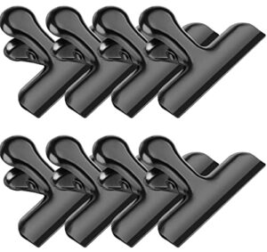 bag clips, heavy duty stainless steel chip clips, 8 pack food bags clamp great for kitchen office to seal coffee bags, paper sheets – pack of 8