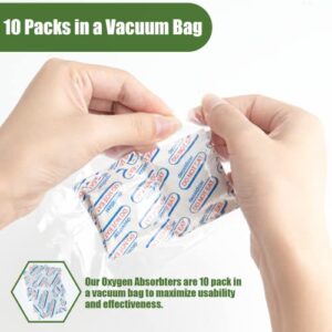 120 Packs 500CC Food Grade Oxygen Absorbers (10 Pack in Individual Vacuum Bag ) , Oxygen Absorbers For Long Term Food Storage with Oxygen Indicator , Works in Mylar Bags, Mason Jars, and Vacuum Bags