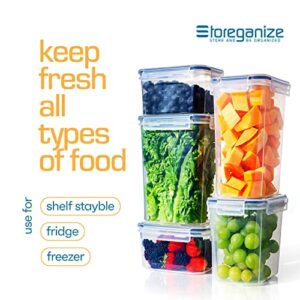 Storeganize 14pc Airtight Food Storage Containers With Lids, Great Pantry Storage Container Set WITH INGENIOUSLY DESIGNED LIDS For Rice, Kitchen Storage Containers For Pantry Organization and Storage