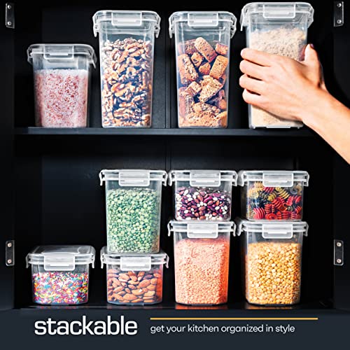 Storeganize 14pc Airtight Food Storage Containers With Lids, Great Pantry Storage Container Set WITH INGENIOUSLY DESIGNED LIDS For Rice, Kitchen Storage Containers For Pantry Organization and Storage