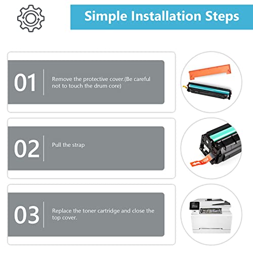 202X Cyan, Magenta, Yellow Toner Cartridges - EAXIU 3-Pack High Yield 202X CF501X CF502X CF503X Toner Replacement for HP MFP M281 Series Color Pro M254 Printer, CF500XM