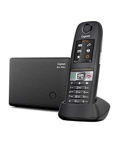 Gigaset E630A – Robust Landline Phone with Answering Machine - Made in Germany- Water Splash, Dust and Shock-Resistant, Cordless Phone for Workshops and Restaurants (Black, Pack of 1)