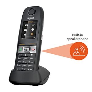 Gigaset E630A – Robust Landline Phone with Answering Machine - Made in Germany- Water Splash, Dust and Shock-Resistant, Cordless Phone for Workshops and Restaurants (Black, Pack of 1)