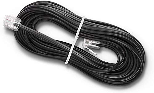 THE CIMPLE CO Phone Line Cord 50 Feet - Modular Telephone Extension Cord 50 Feet - 2 Conductor (2 pin, 1 line) Cable - Works Great with FAX, AIO, and Other Machines - Black