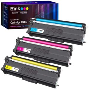 e-z ink (tm) compatible toner cartridge replacement for brother tn-433 tn433 tn433bk tn431 compatible with hl-l8260cdw hl-l8360cdw mfc-l8610cdw mfc-l8900cdw (cyan, magenta, yellow, 3 pack)