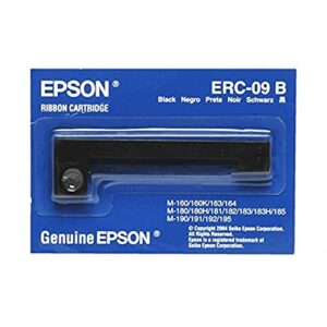 genuine epson (erc-09b) 12-pack black ribbon cartridge for epson erc 9b, hx20/40 printers, hx20, m160, 163, 164, 180, 181,182, 183, 190, 191, 192 and 192g